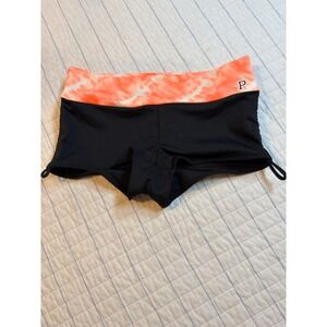 PINK Victoria's Secret Ultimate Yoga Shorts Black Orange Tie Dye Small S